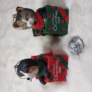 2 pc. 2007 PetSmart Charities Dog & Cat Ornaments